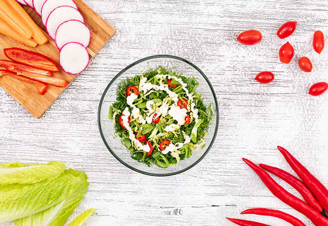 Fresh Salad Bowl with Heysa Thousand Island